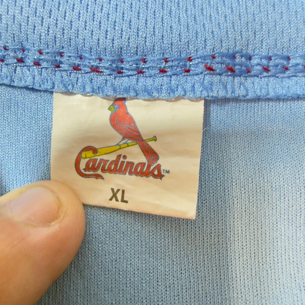 St. Louis Cardinals Baseball Jersey Mens XL Blue Excellent Number 22 Mesh - Picture 9 of 10